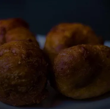 Close-up of fried dough balls